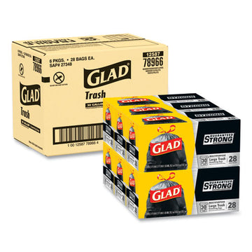 Glad® Drawstring Large Trash Bags, 30 Gal, 1.05 Mil, 30" X 33", Black, 90-carton freeshipping - TVN Wholesale